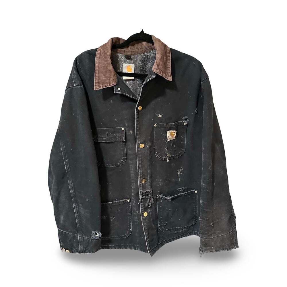 🔥 VINTAGE DISTRESSED CARHARTT CHORE COAT XL🔥